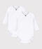 Lot de bodies crois&eacute;s manches longues b&eacute;b&eacute; en coton uni multicouleur