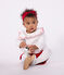 Blouse bébé en popeline de coton manches longues, brodée cœurs blanc ECUME