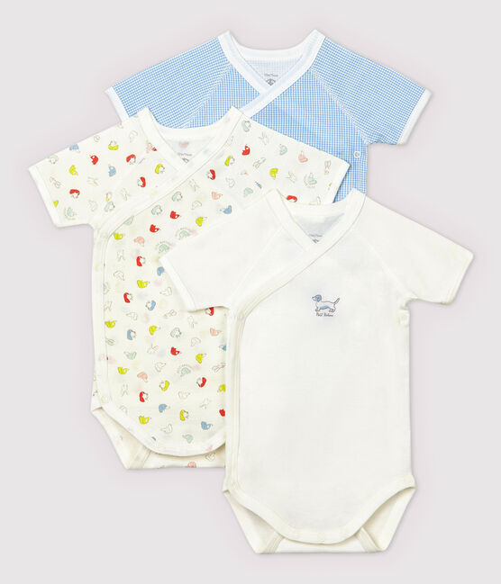 Lot de 3 bodies croisés manches courtes bébé en coton biologique variante 2
