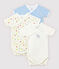 Lot de 3 bodies croisés manches courtes bébé en coton biologique variante 2