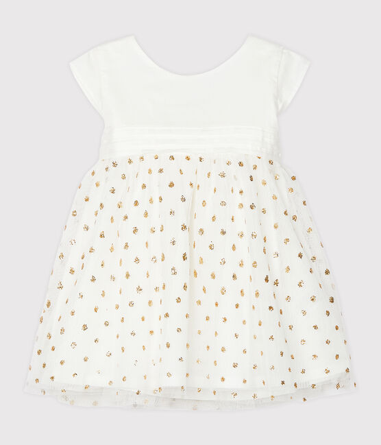 Robe bébé fille blanc MARSHMALLOW/jaune OR