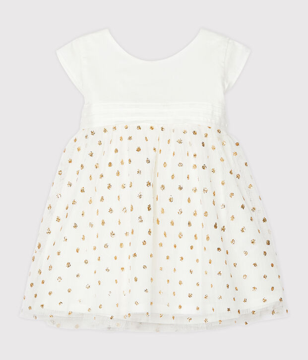 Robe b&eacute;b&eacute; fille blanc/jaune