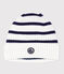 Bonnet enfant rayé en tricot doublé en polaire bleu MARSHMALLOW/ SOIR