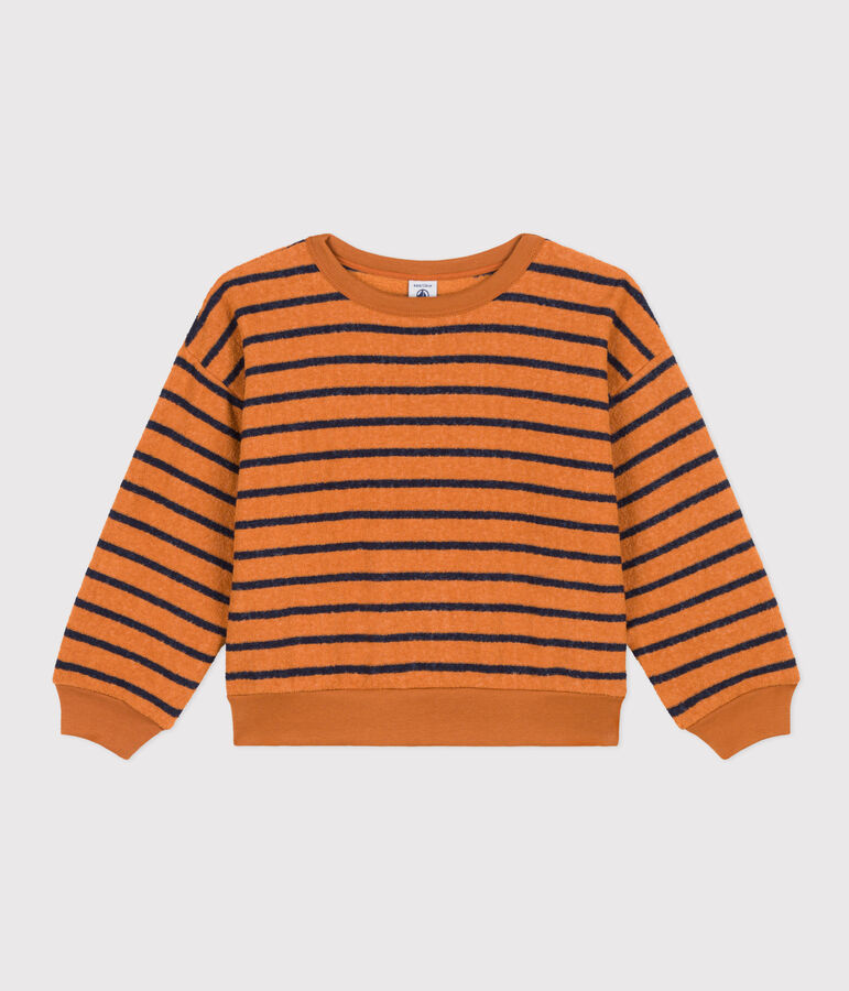 Sweatshirt en bouclette &eacute;ponge enfant fille / gar&ccedil;on ECUREUIL/ SMOKING