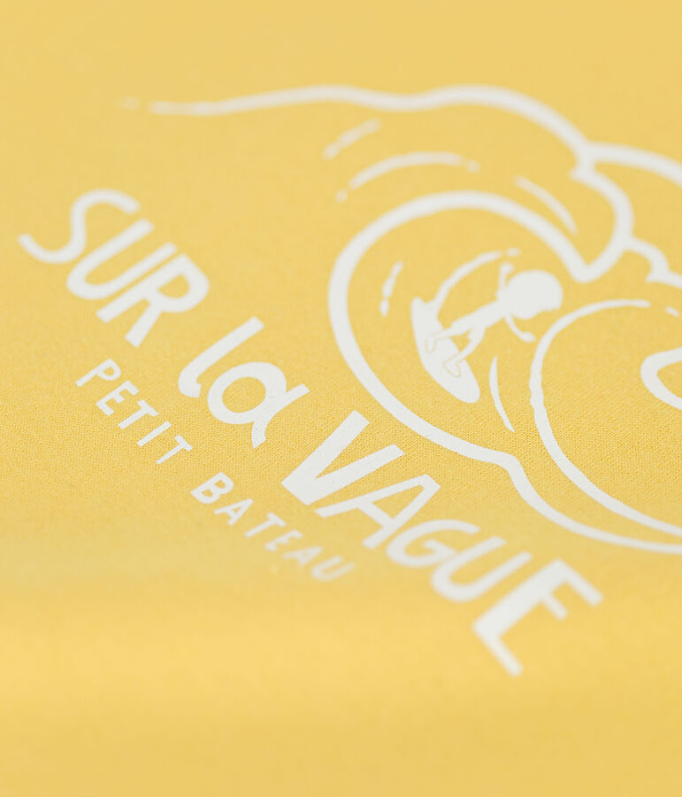 T-shirt manches courtes en coton enfant gar&ccedil;on jaune