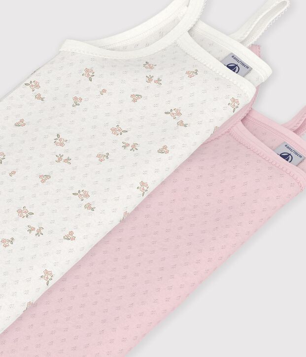 Lot de d&eacute;bardeurs enfant en coton ajour&eacute; &agrave; fleurs multicouleur