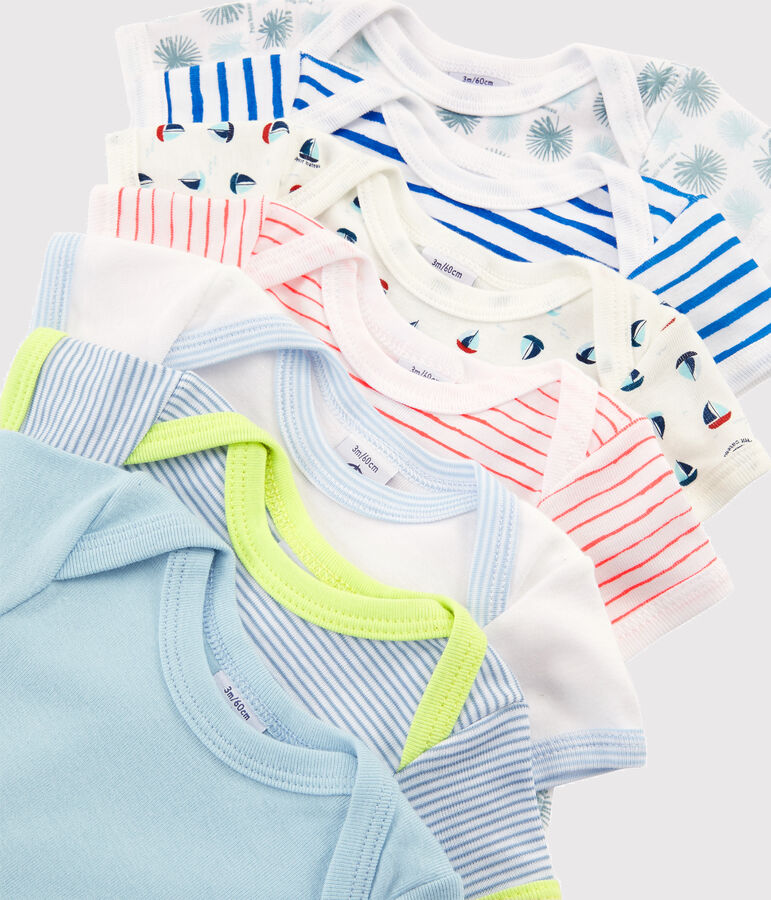 Lot surprise de 7 bodies manches courtes b&eacute;b&eacute; gar&ccedil;on multicouleur