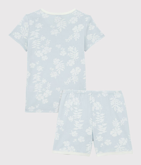 Pyjacourt Hawaï bleu petite fille en coton PLEINAIR/ MARSHMALLOW