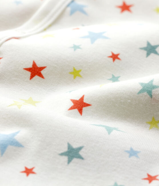 Combicourt à étoiles multicolores en coton biologique blanc MARSHMALLOW/blanc MULTICO