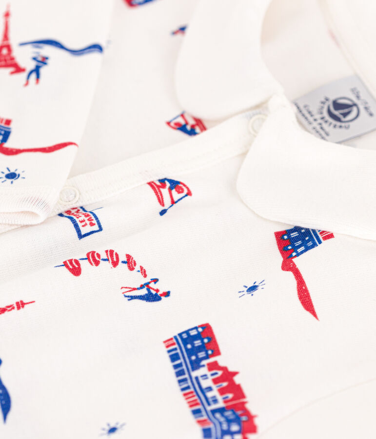 Dors-bien sans pieds Paris en coton blanc MARSHMALLOW/blanc MULTICO