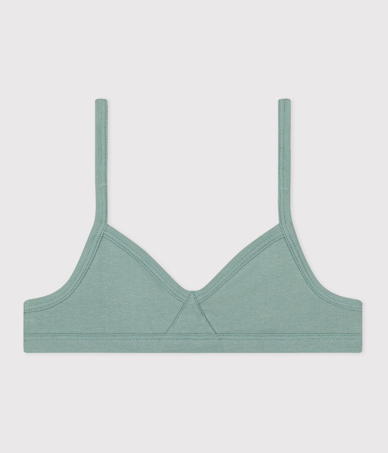Soutien-gorge enfant en coton vert PAUL