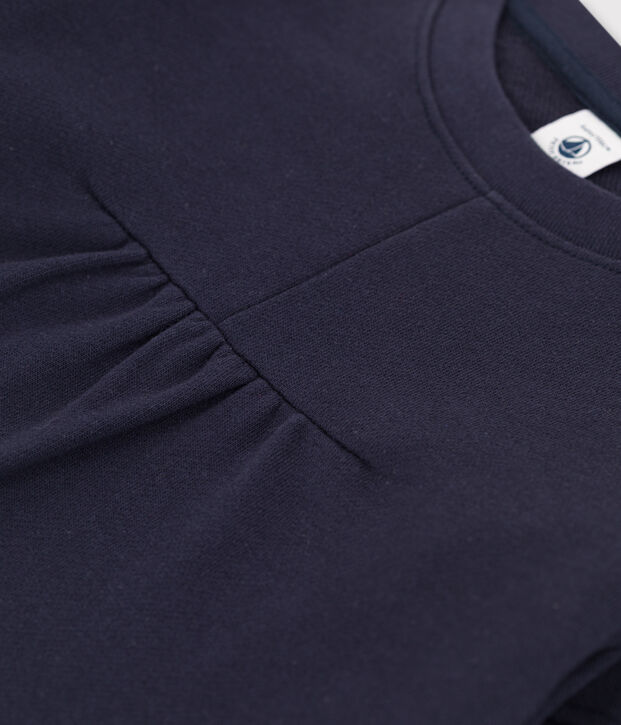 Robe manches longues en molleton enfant fille bleu