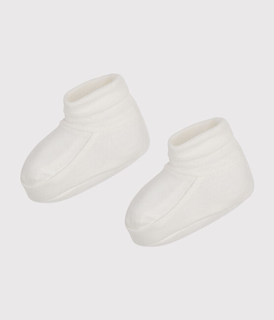 Chaussons naissance en coton bébé  blanc MARSHMALLOW