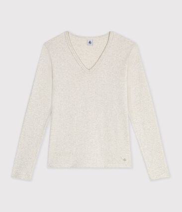 Tee-shirt femme en coton manches longue uni