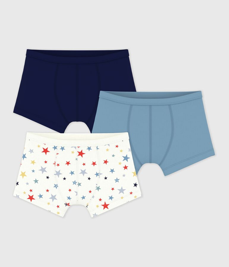 Lot de boxers enfant en coton &agrave; ceinture collet&eacute;e imprim&eacute; &eacute;toiles variante 1