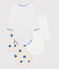 Lot de 3 bodies manches longues cœurs bleu en coton bébé variante 1