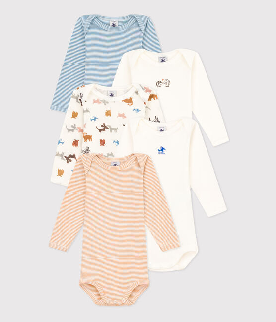 Lot de 5 bodies manches longues chiens bébé en coton variante 1