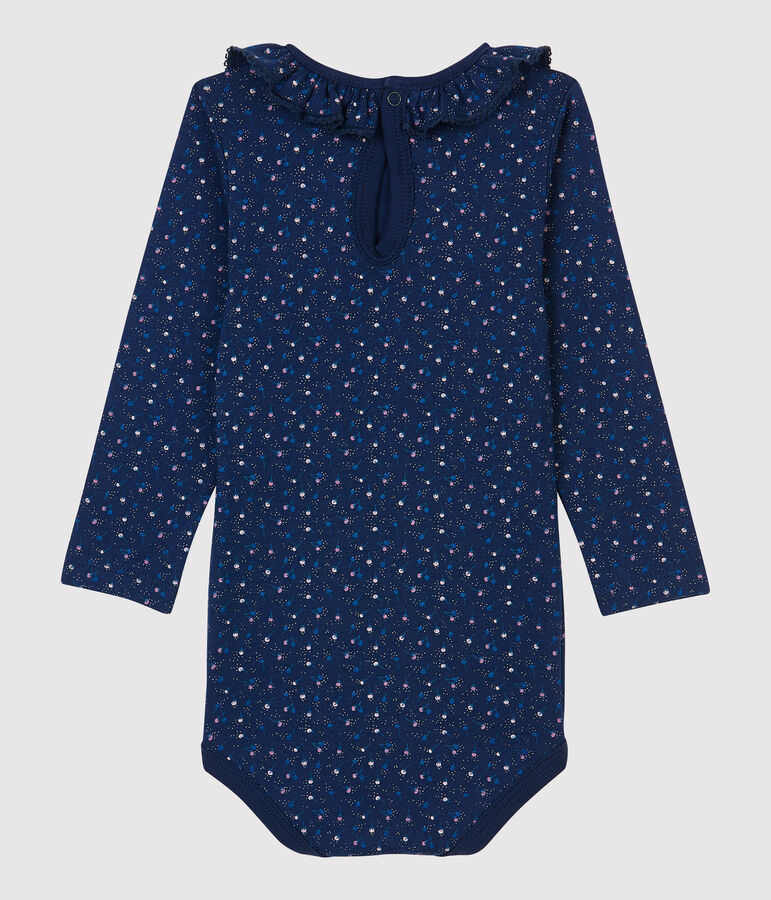 Body en coton b&eacute;b&eacute;. bleu MEDIEVAL/blanc MULTICO