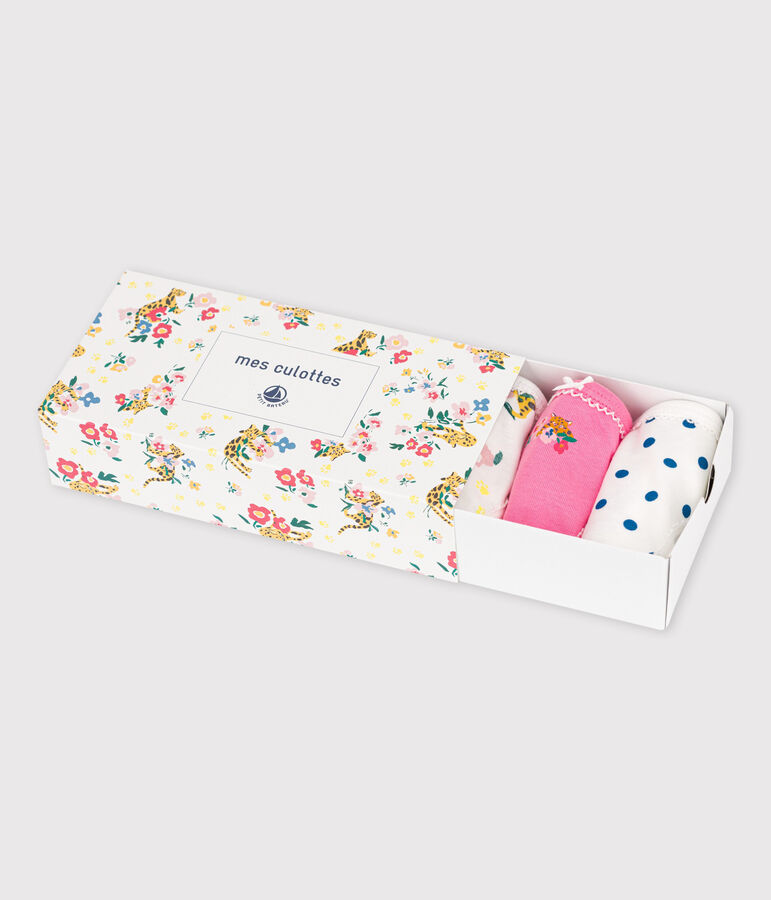 Lot de 5 culottes imprim&eacute; panth&egrave;re petite fille en coton multicouleur