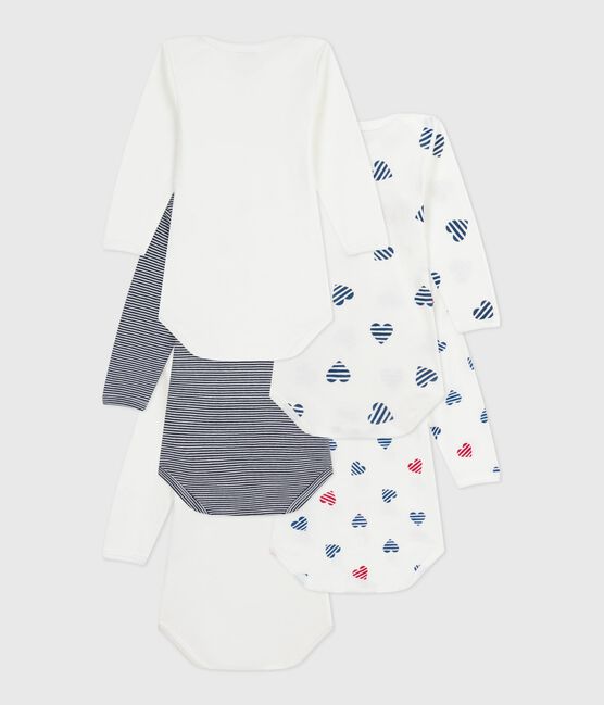 Lot de bodies manches longues en coton imprimé cœurs bébé variante 1