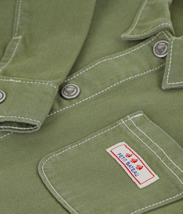 Veste enfant en coton unie kaki