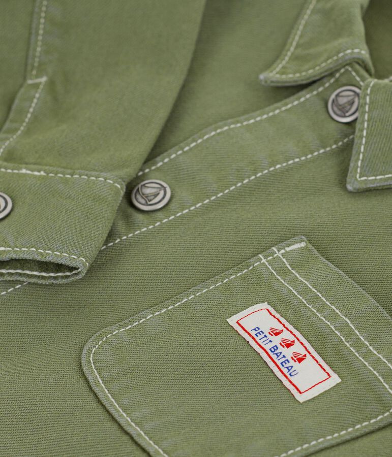 Veste enfant en coton unie vert OLIVINE