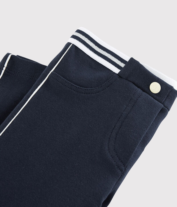 Jegging en coton &eacute;lasthanne enfant fille bleu