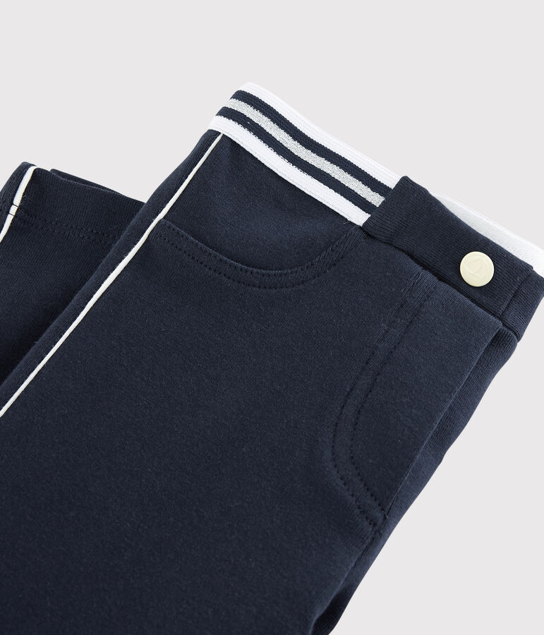 Jegging en coton &eacute;lasthanne enfant fille bleu