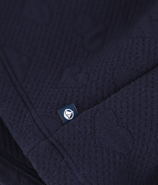 Robe manches longues bi-matière enfant fille bleu SMOKING