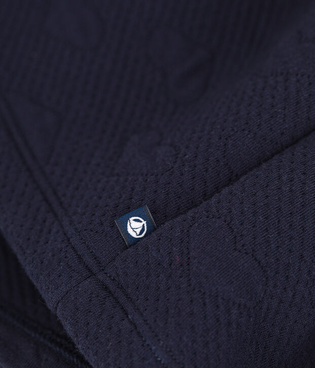 Robe manches longues bi-mati&egrave;re enfant fille bleu