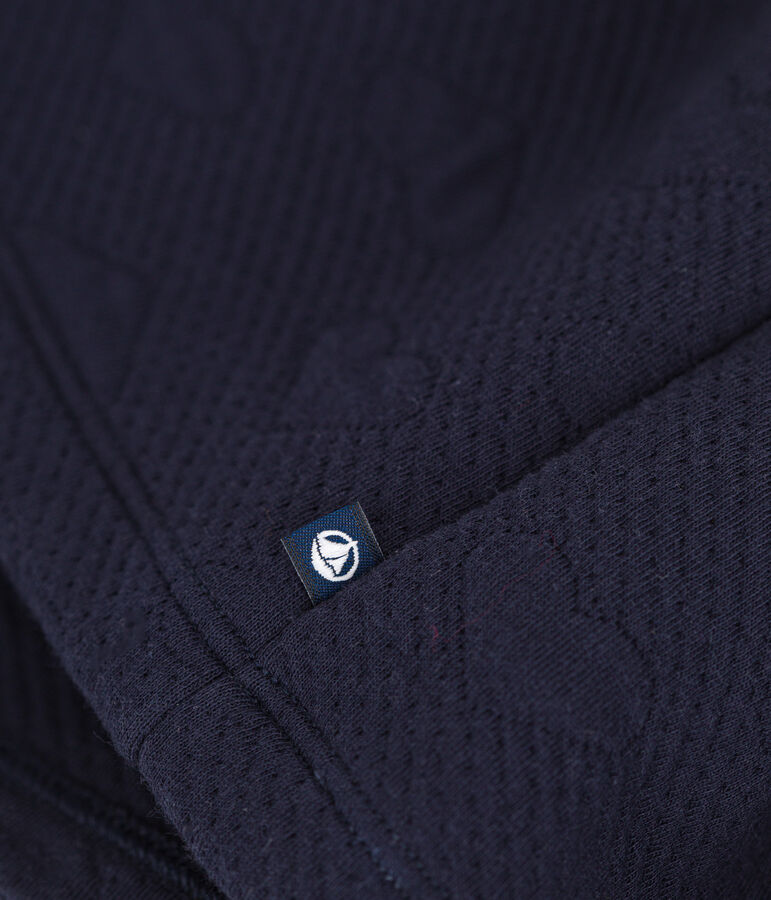 Robe manches longues bi-mati&egrave;re enfant fille bleu