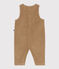 Combinaison longue bébé en velours uni beige ROCHE CLAIR