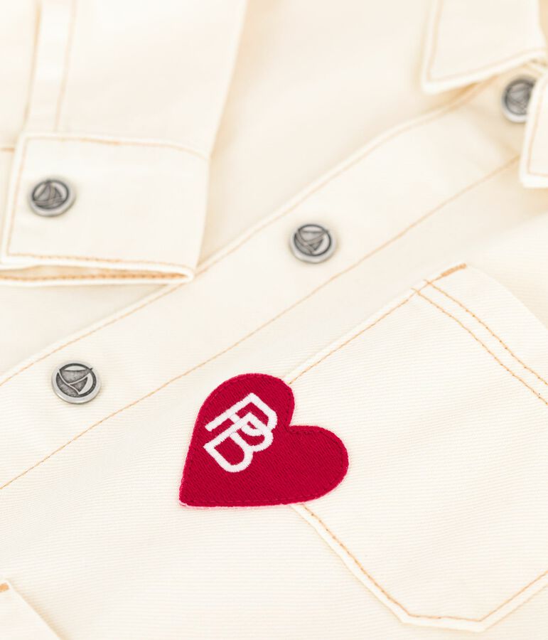 Veste en jean enfant uni &eacute;cru MILK