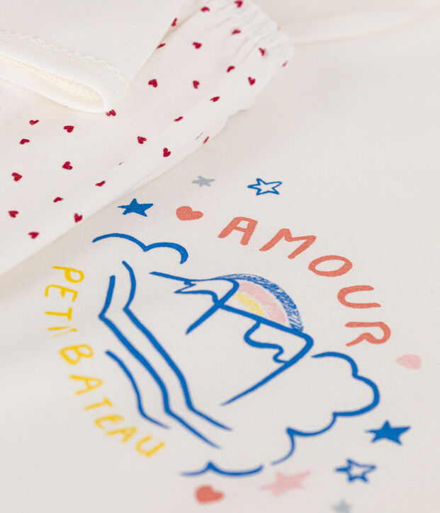 Pyjama en coton enfant blanc/multicouleur