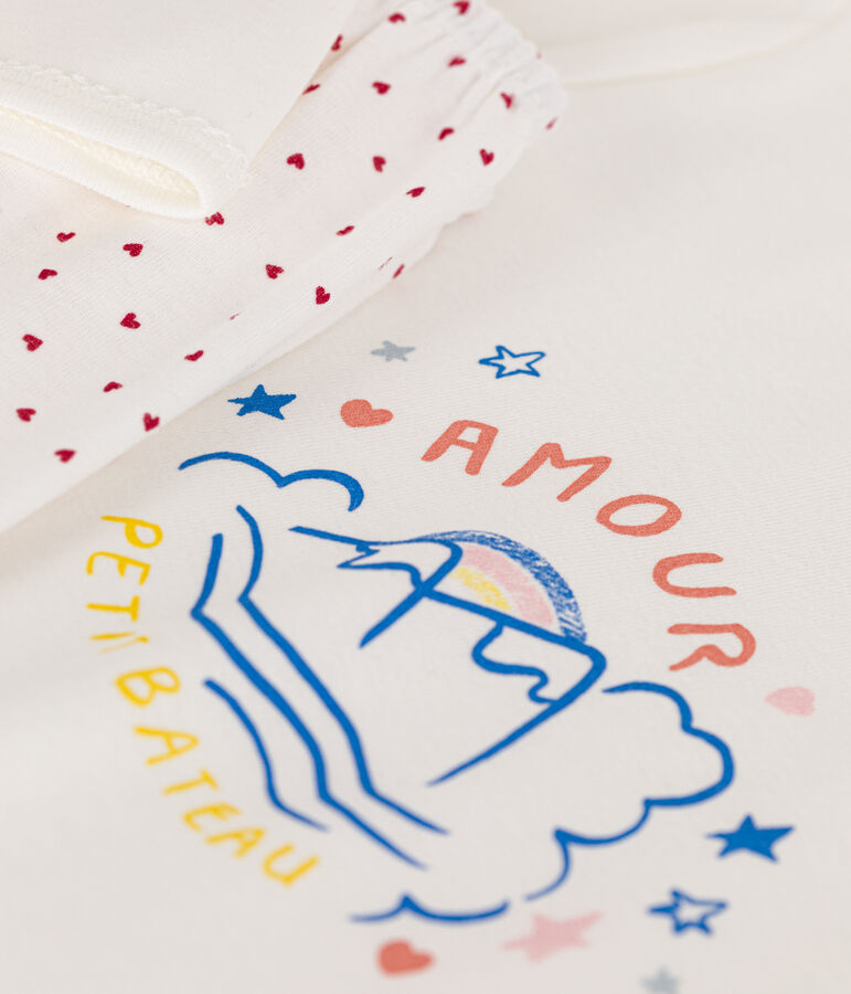 Pyjama en coton enfant blanc MARSHMALLOW/blanc MULTICO