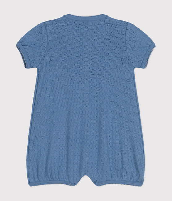 Combinaison courte en coton ajouré bébé bleu BEACH