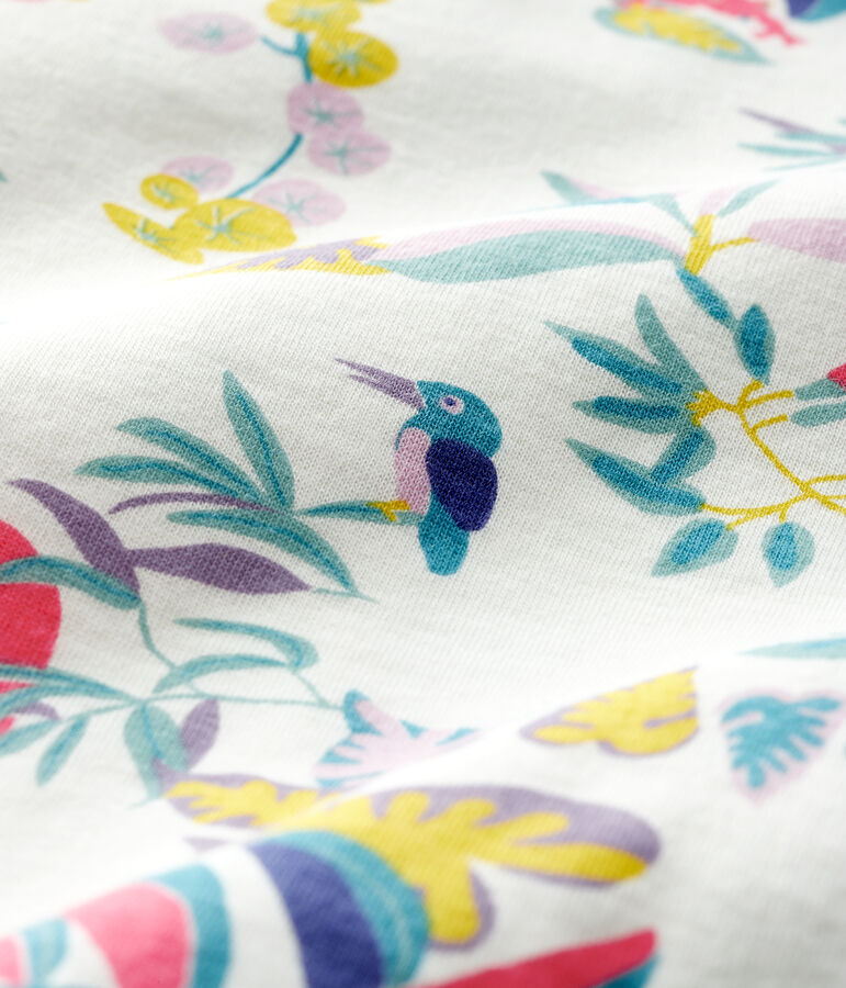 Dors-bien zipp&eacute; b&eacute;b&eacute; fille en tubique blanc/multicouleur