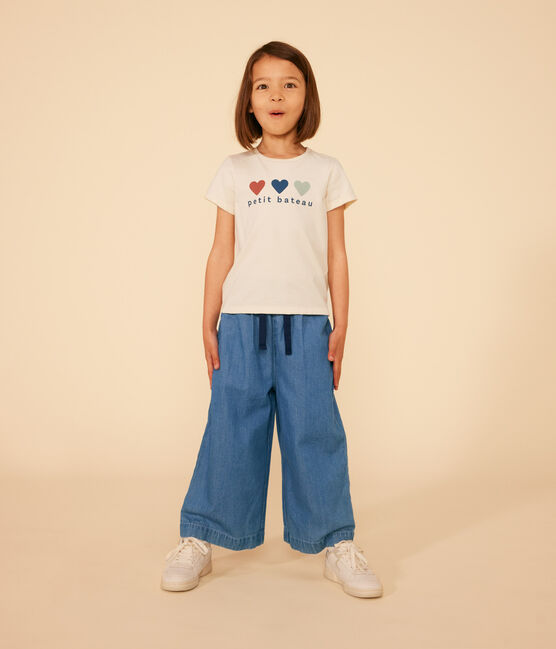 Tee-shirt en jersey léger enfant fille blanc AVALANCHE/ MEDIEVAL