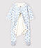 Bodyjama à imprimé bateaux bébé en tubique en coton biologique blanc MARSHMALLOW/bleu COOL