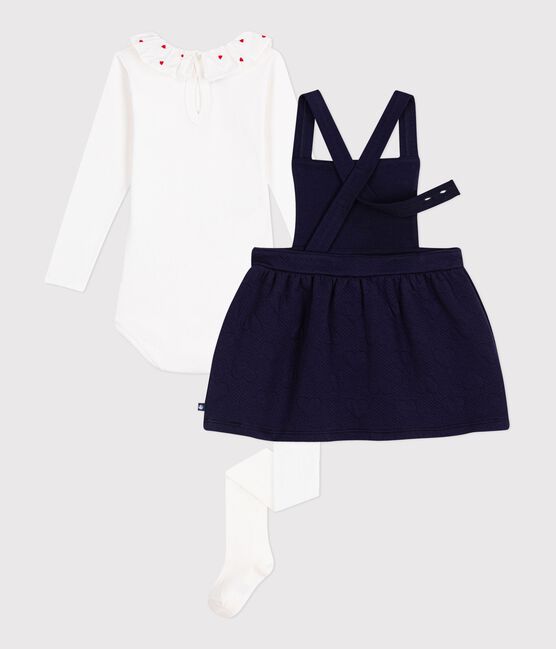 Ensemble cadeau bébé en coton : robe, body et collant variante 1