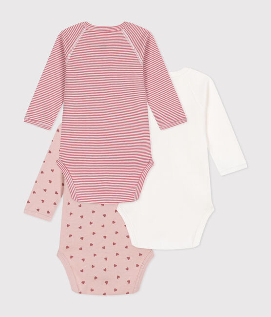 Lot de 3 bodies croisés manches longues en coton bébé variante 2