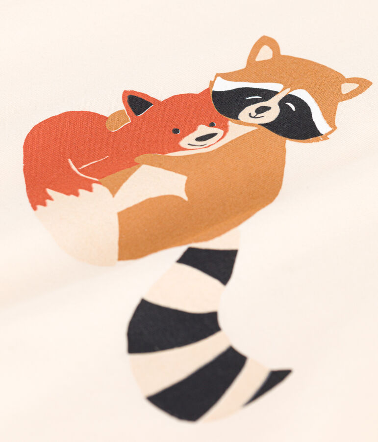 Tee-shirt manches courtes en jersey fin b&eacute;b&eacute; &eacute;cru/vert