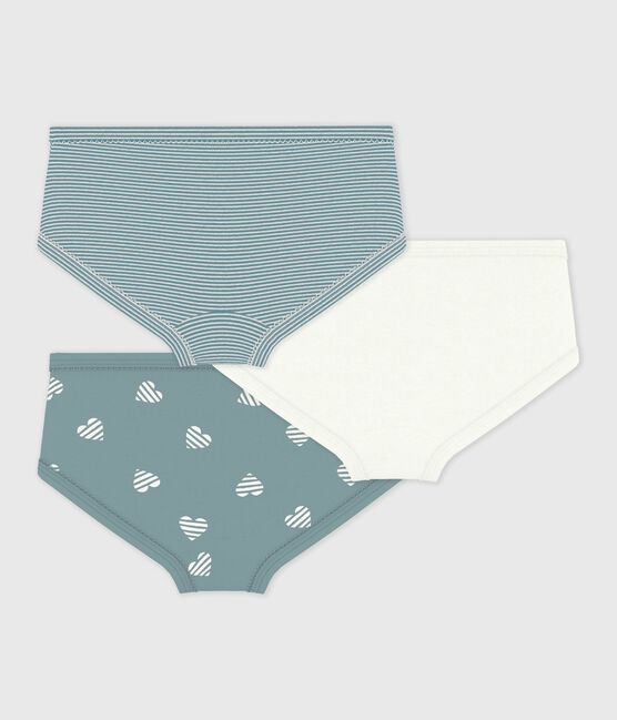 Lot de culottes enfant en coton taille haute imprimé cœurs variante 1
