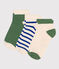 3 paires de chaussettes enfant en coton à rayures variante 1