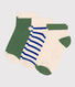 3 paires de chaussettes enfant en coton à rayures
