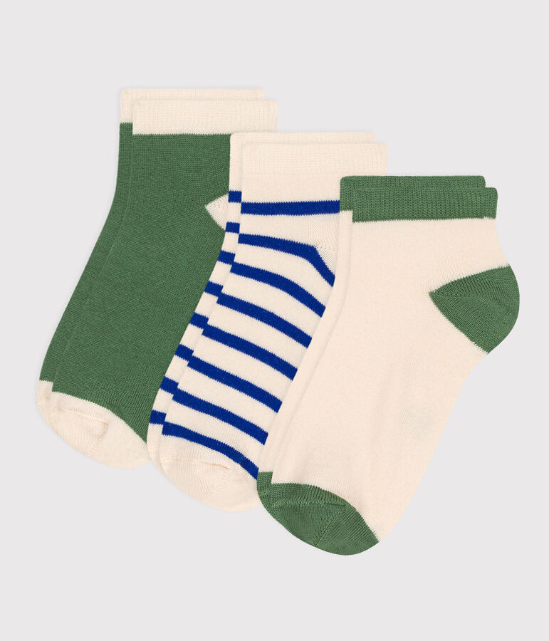 3 paires de chaussettes enfant en coton &agrave; rayures variante 1
