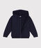 Sweatshirt zippé à capuche en molleton enfant fille bleu SMOKING