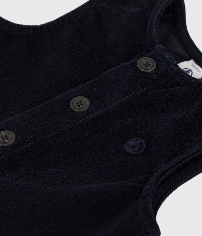 Combinaison sans manche en velours c&ocirc;tel&eacute; b&eacute;b&eacute; bleu