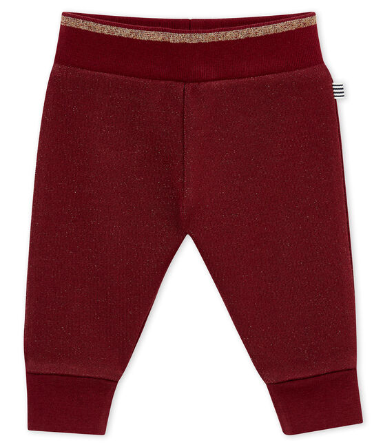 Pantalon molleton brillant bébé fille rouge OGRE/jaune DORE