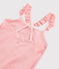 Maillot de bain 1 pièce recyclé enfant fille rose GRETEL/blanc MARSHMALLOW